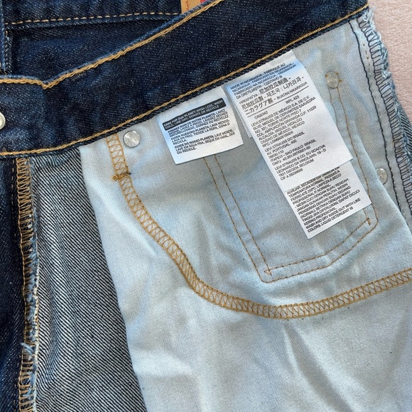 Levi's 505 Mens Original Regular Fit Jeans Straight Leg Dark Wash 32x34 - Picture 12 of 13